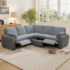 Power Recliner Sectional Sofa with 2 Storage Drawers and USB Ports Living Room L-Shaped Corner Couch for Home Theater