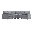 Power Recliner Sectional Sofa with 2 Storage Drawers and USB Ports Living Room L-Shaped Corner Couch for Home Theater
