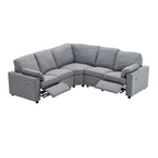 Power Recliner Sectional Sofa with 2 Storage Drawers and USB Ports Living Room L-Shaped Corner Couch for Home Theater
