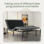 Ergonomic Motorized Adjustable Bed Frame, Wireless Remote Control,for Comfortable Reclining and Sleeping