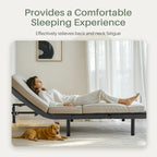 Ergonomic Motorized Adjustable Bed Frame, Wireless Remote Control,for Comfortable Reclining and Sleeping