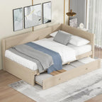 Merax Twin Size Wood Daybed with Trundle/Drawers