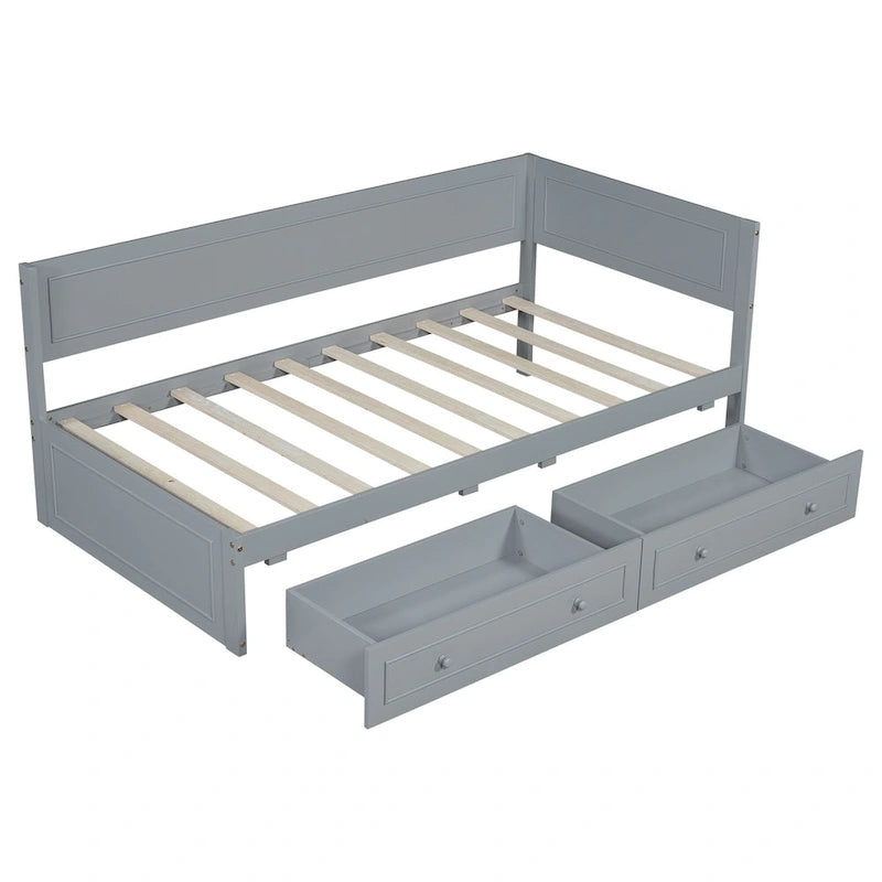 Merax Twin Size Wood Daybed with Trundle/Drawers