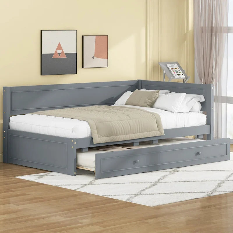 Merax Twin Size Wood Daybed with Trundle/Drawers