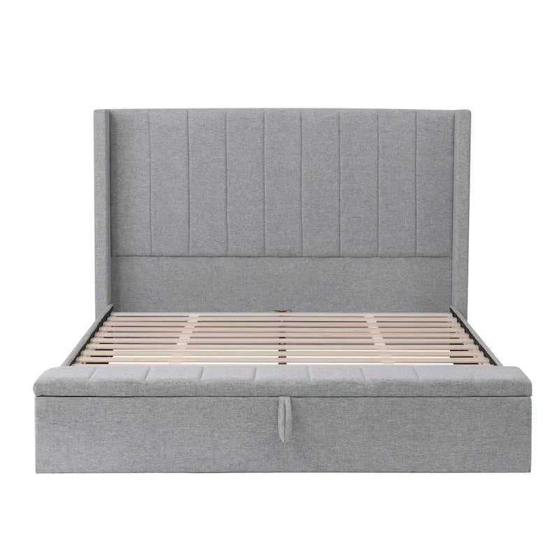Queen Size Upholstered Platform Bed Modern Storage Bed Frame