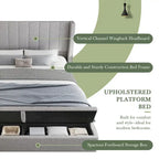 Queen Size Upholstered Platform Bed Modern Storage Bed Frame
