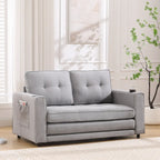 3-In-1 Upholstered Futon Sofa Convertible Floor Sofa Bed
