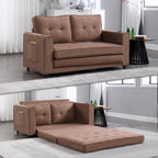 3-In-1 Upholstered Futon Sofa Convertible Floor Sofa Bed