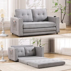 3-In-1 Upholstered Futon Sofa Convertible Floor Sofa Bed