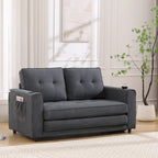 3-In-1 Upholstered Futon Sofa Convertible Floor Sofa Bed