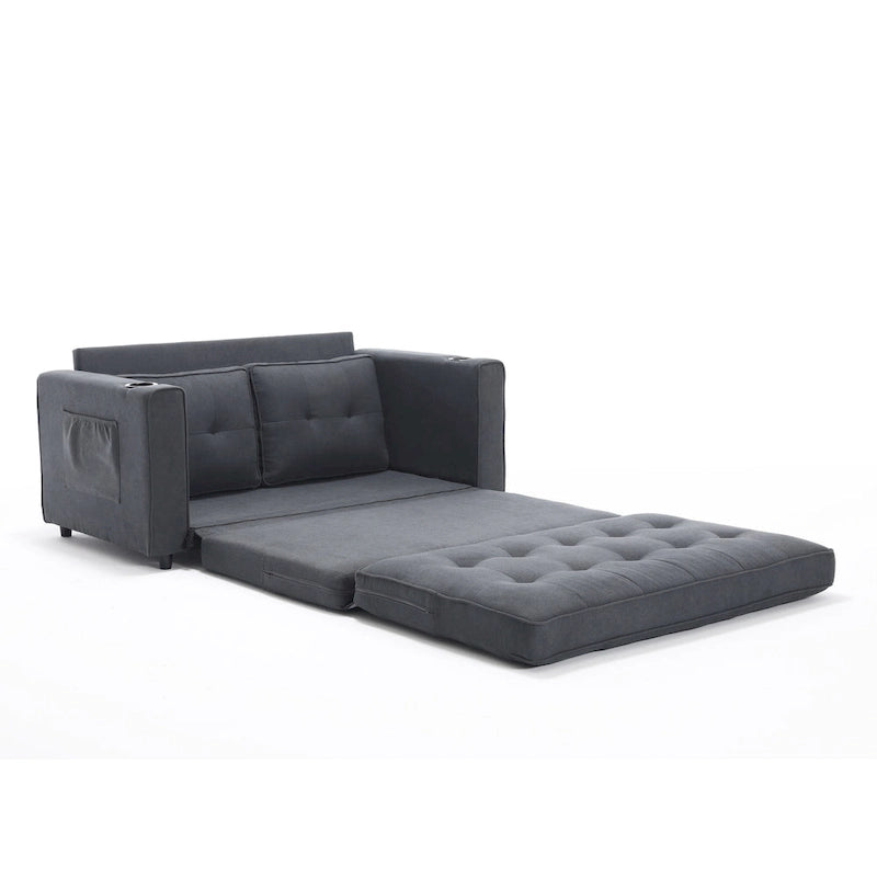 3-In-1 Upholstered Futon Sofa Convertible Floor Sofa Bed