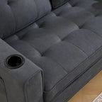 3-In-1 Upholstered Futon Sofa Convertible Floor Sofa Bed
