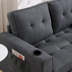 3-In-1 Upholstered Futon Sofa Convertible Floor Sofa Bed