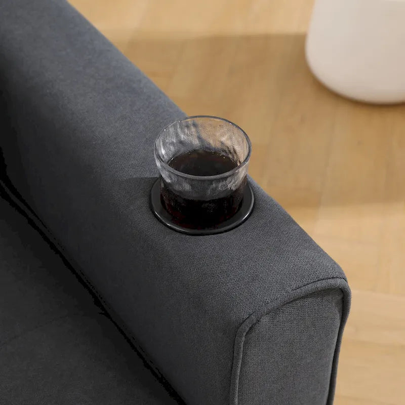 3-In-1 Upholstered Futon Sofa Convertible Floor Sofa Bed