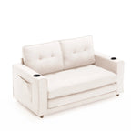 3-In-1 Upholstered Futon Sofa Convertible Floor Sofa Bed
