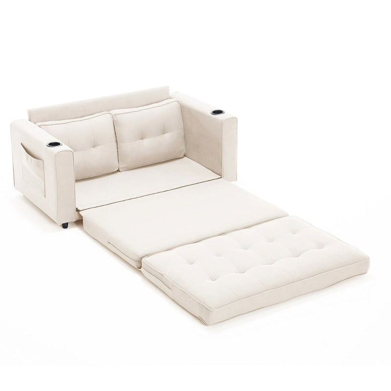 3-In-1 Upholstered Futon Sofa Convertible Floor Sofa Bed