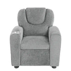 Kids Push Back Recliner Chair with Footrest and Cup Holders