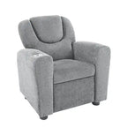 Kids Push Back Recliner Chair with Footrest and Cup Holders