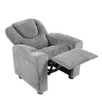 Kids Push Back Recliner Chair with Footrest and Cup Holders