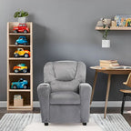 Kids Push Back Recliner Chair with Footrest and Cup Holders