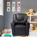 Kids Push Back Recliner Chair with Footrest and Cup Holders