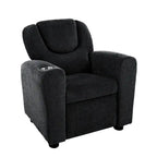 Kids Push Back Recliner Chair with Footrest and Cup Holders