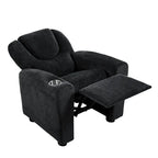 Kids Push Back Recliner Chair with Footrest and Cup Holders