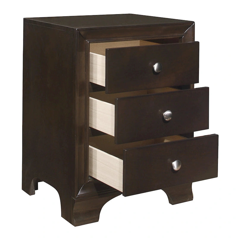 Transitional Wooden Nightstand, Bedside Storage with USB Ports, Living Room Side Table with Drawers, Sofa Table