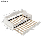 Upholstered Twin XL Size Daybed with LED Belt and Trundle, 84L x 41.5W x 27H