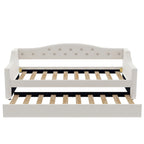 Upholstered Twin XL Size Daybed with LED Belt and Trundle, 84L x 41.5W x 27H