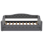 Upholstered Twin XL Size Daybed with LED Belt and Trundle, 84L x 41.5W x 27H