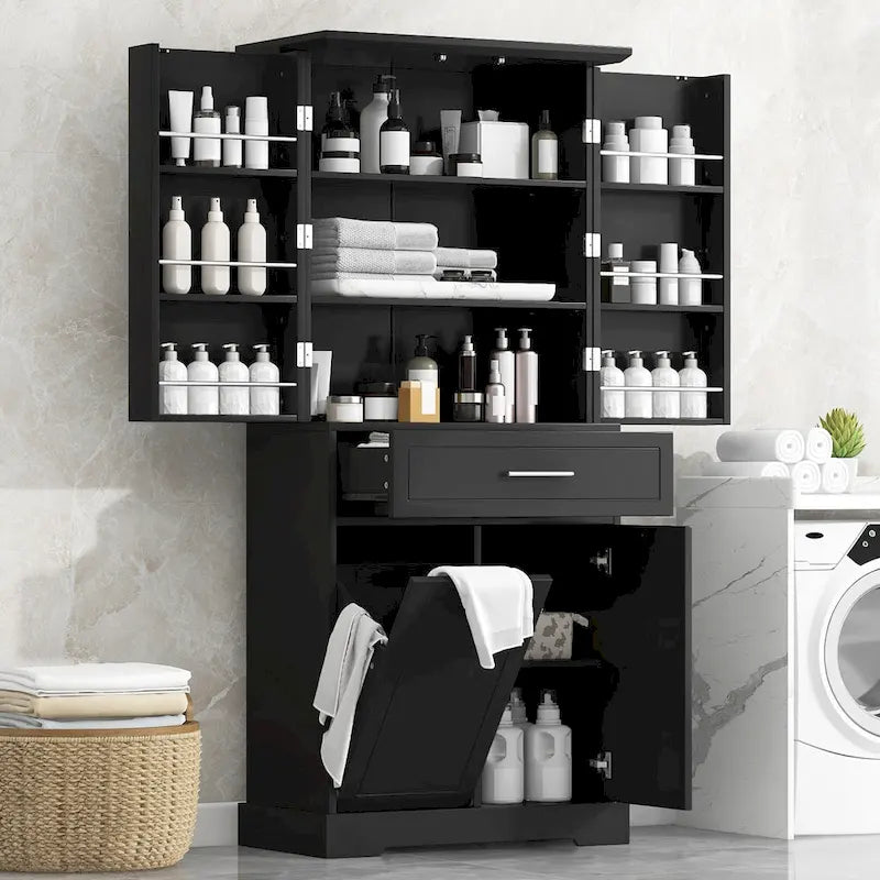 Versatile Freestanding Bathroom Cabinet with Multiple Compartments and Stylish Design