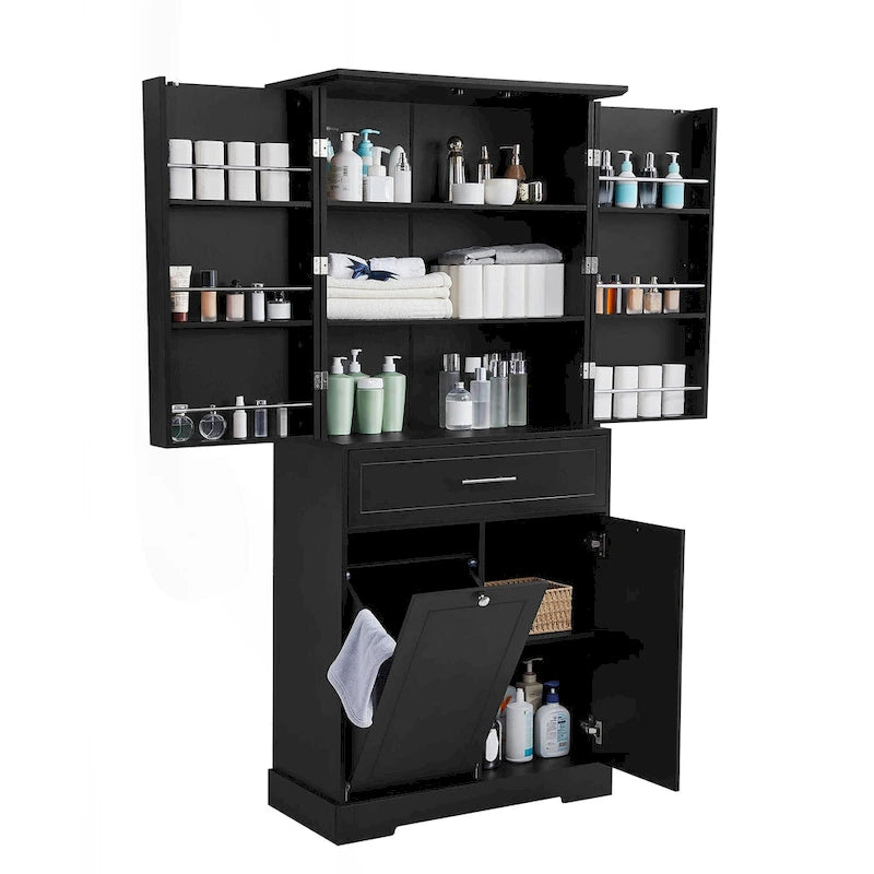 Versatile Freestanding Bathroom Cabinet with Multiple Compartments and Stylish Design