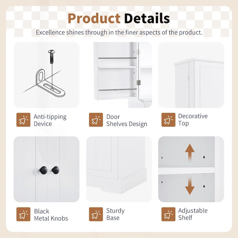 Versatile Freestanding Bathroom Cabinet with Multiple Compartments and Stylish Design