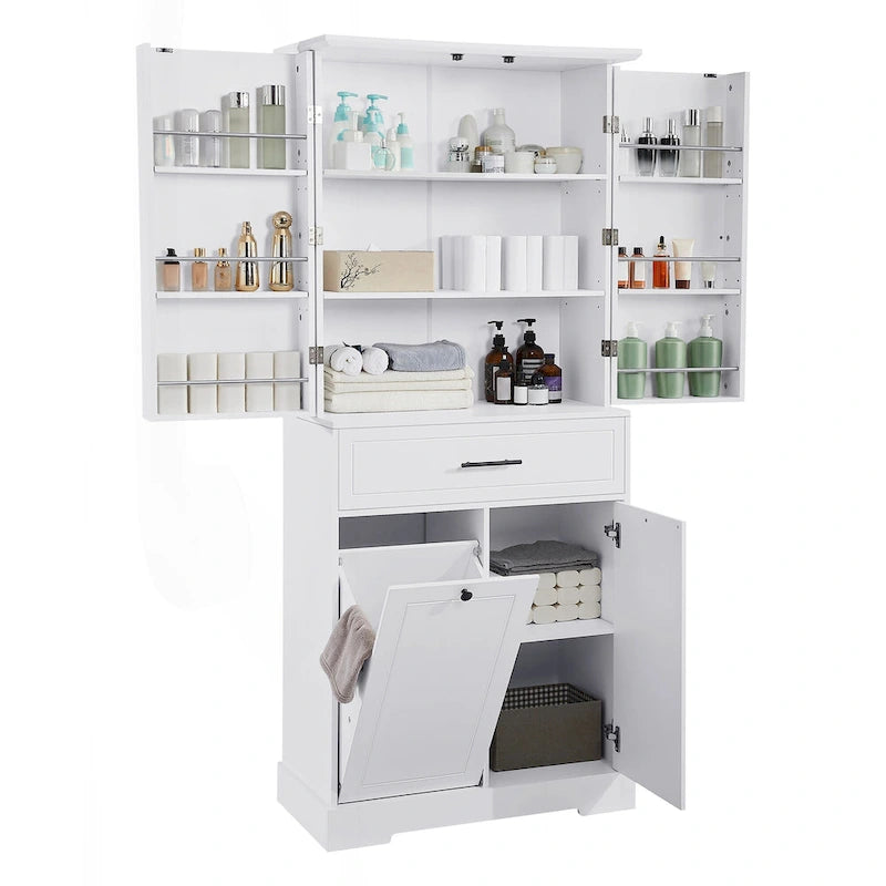 Versatile Freestanding Bathroom Cabinet with Multiple Compartments and Stylish Design