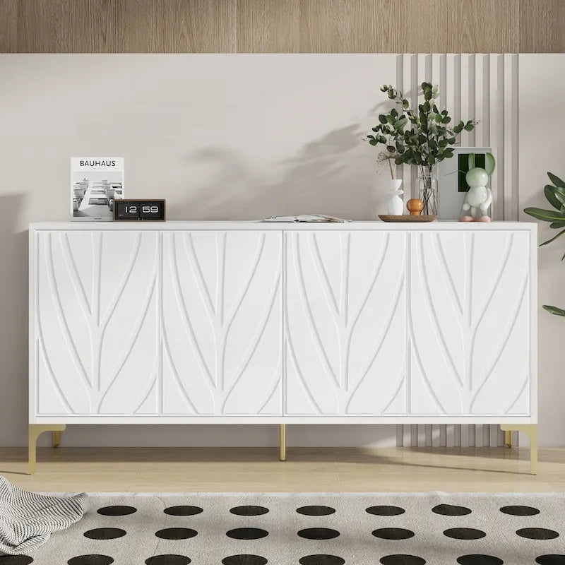 Versatile Sideboard Buffet Cabinet with Press-to-Open Doors