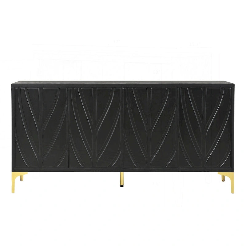 Versatile Sideboard Buffet Cabinet with Press-to-Open Doors