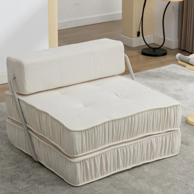 Convertible Sofa Bed,Modern Chenille Upholstered Sleeper Chair