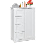33 Kitchen Pantry Storage Cabinet , Freestanding Wooden Bathroom Storage Cabinet with 4 Drawers for Kitchen and Dining Room