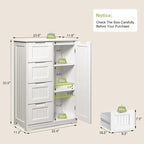 33 Kitchen Pantry Storage Cabinet , Freestanding Wooden Bathroom Storage Cabinet with 4 Drawers for Kitchen and Dining Room