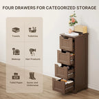 33 Kitchen Pantry Storage Cabinet , Freestanding Wooden Bathroom Storage Cabinet with 4 Drawers for Kitchen and Dining Room