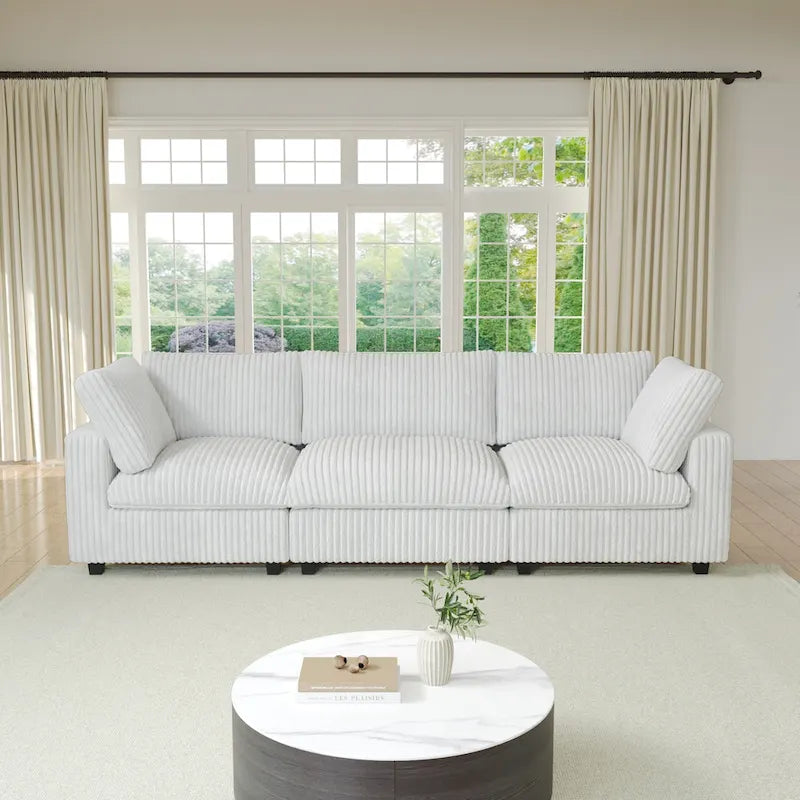 Soft Plush Modular Sectional Sofa Modern Upholstered Living Room Couch