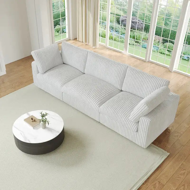 Soft Plush Modular Sectional Sofa Modern Upholstered Living Room Couch