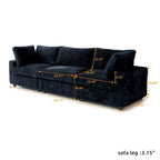 Soft Plush Modular Sectional Sofa Modern Upholstered Living Room Couch