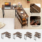 Gymax 360 Free Rotating Sofa Side Table Mobile L-shaped Laptop Table - See Details