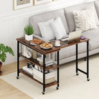 Gymax 360 Free Rotating Sofa Side Table Mobile L-shaped Laptop Table - See Details