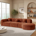 Christopher Knight Home- Buker Curved Polyester Sectional Sofa