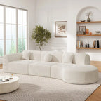 Christopher Knight Home- Buker Curved Polyester Sectional Sofa