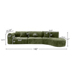 Christopher Knight Home- Buker Curved Polyester Sectional Sofa