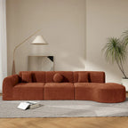 Christopher Knight Home- Buker Curved Polyester Sectional Sofa